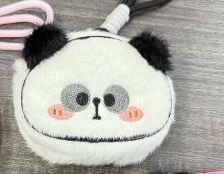 Cute Blush Animal Plush Coin Purse with Wrist Strap | Panda Pig Mini Pouch