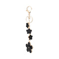 Gradient Size Enamel Flower Keychain | Gold Tone Floral Bag Charm Pendant, image 2