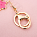 Gradient Size Enamel Flower Keychain | Gold Tone Floral Bag Charm Pendant, image 5