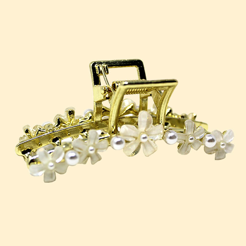 Glass Flower Hair Claw Clip