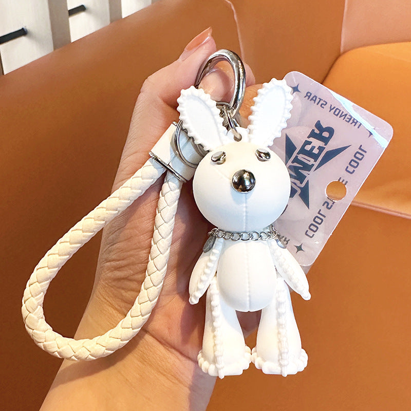 Leather Punk Bunny Keychain