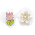 The Spring Bloom Mismatched Earrings – Glossy Pink Tulip & Cream Daisy Pearl Studs, Sweet Coquette Aesthetic Jewelry for Everyday Romance