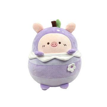 Purple Eggplant Pig Plush Toy – Cute Kawaii Vegetable Animal Hybrid Doll for Kids, Room Decor & Stress Relief Gift