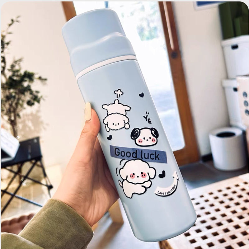 Cartoon Thermos 15.2OZ- Insulated Stainless Steel Kids Water Bottle