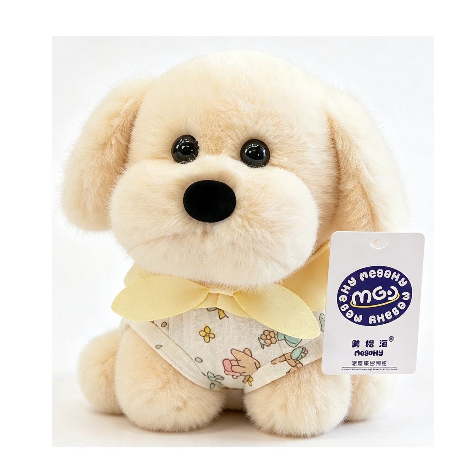 The Dressed-Up Besties: Fluffy Puppy & Elephant Plush – Ultra-Soft Stuffed Animals with Lace Collar & Floral Bandana, Perfect Bedtime Companion & Aesthetic Room Decor