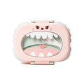 Kawaii Monster Bento Box – Cute Stainless Steel Lunch Container with Clear Window Lid, Leak-Proof Compartments & Spoon for Kids & Adults (Pink/Blue/Mint)