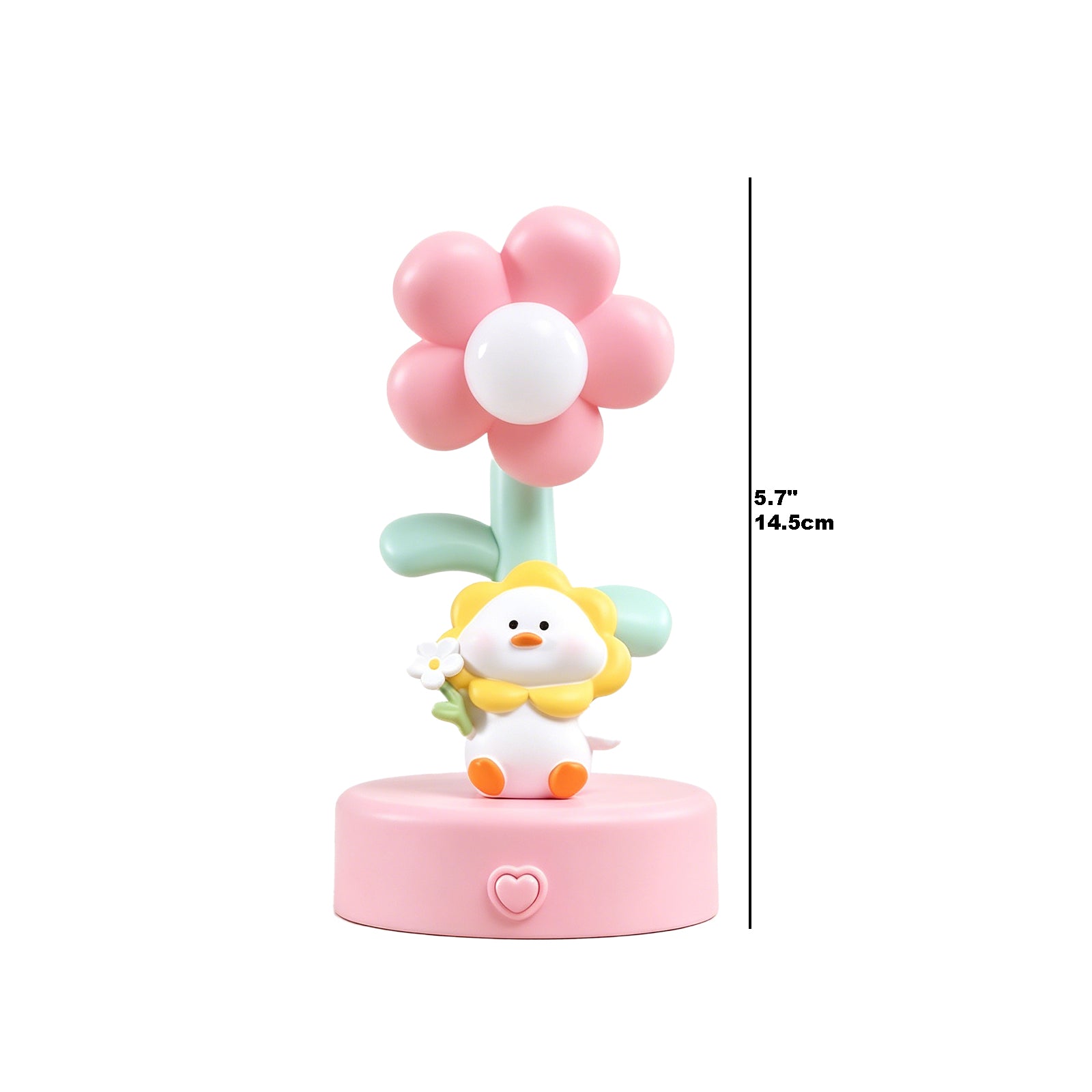 The Blooming Duckling Companion Lamp – Adorable Pastel Flower Night Light with 3D Duck Figurine, Warm Cozy Glow for Study Desk, Dorm Room & Sweet Dreams