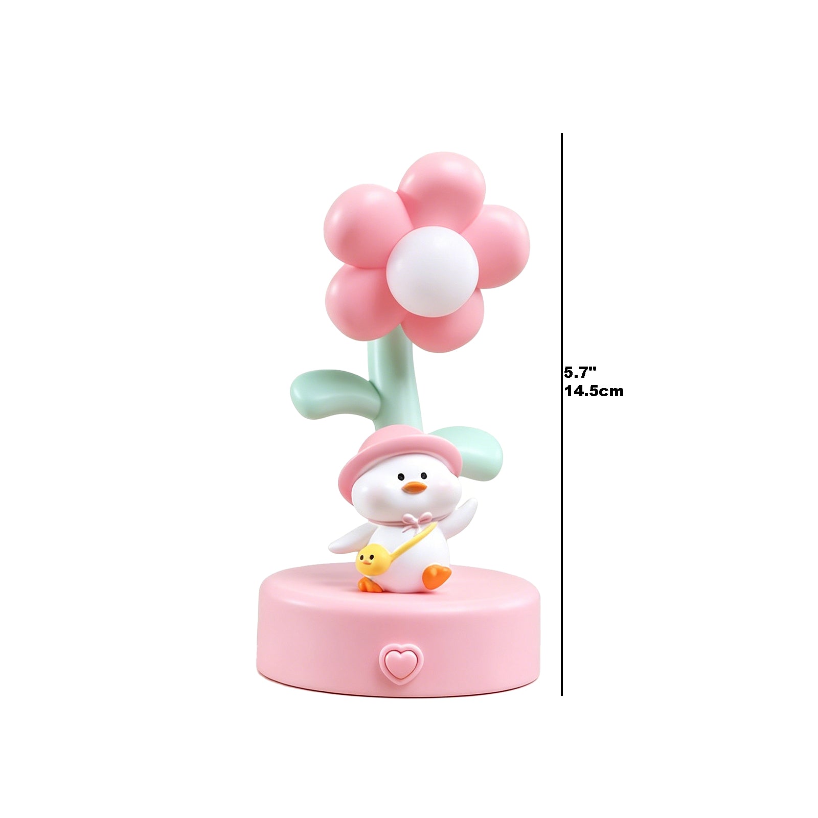 The Blooming Duckling Companion Lamp – Adorable Pastel Flower Night Light with 3D Duck Figurine, Warm Cozy Glow for Study Desk, Dorm Room & Sweet Dreams