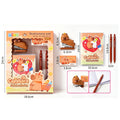 Capybara Anecdote 5-Piece Stationery Set – Cute Kawaii Desk Organizer with Mini Stapler, Notepad & Pens, Perfect Gift for Students & Office (Orange Theme)