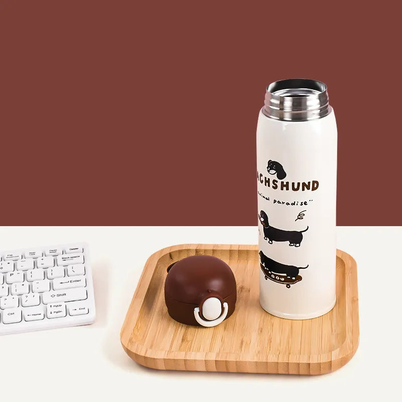 Cute Dachshund Insulated Tumbler – 316 Stainless Steel, Double-Wall Vacuum, Pop-Up Lid with Straw | Perfect for Coffee, Tea & On-the-Go Hydration