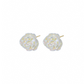 Iridescent Rose Stud Earrings – Elegant 3D Flower Design with Silver Edge | Lightweight & Hypoallergenic for Daily Wear & Gifting, image 3