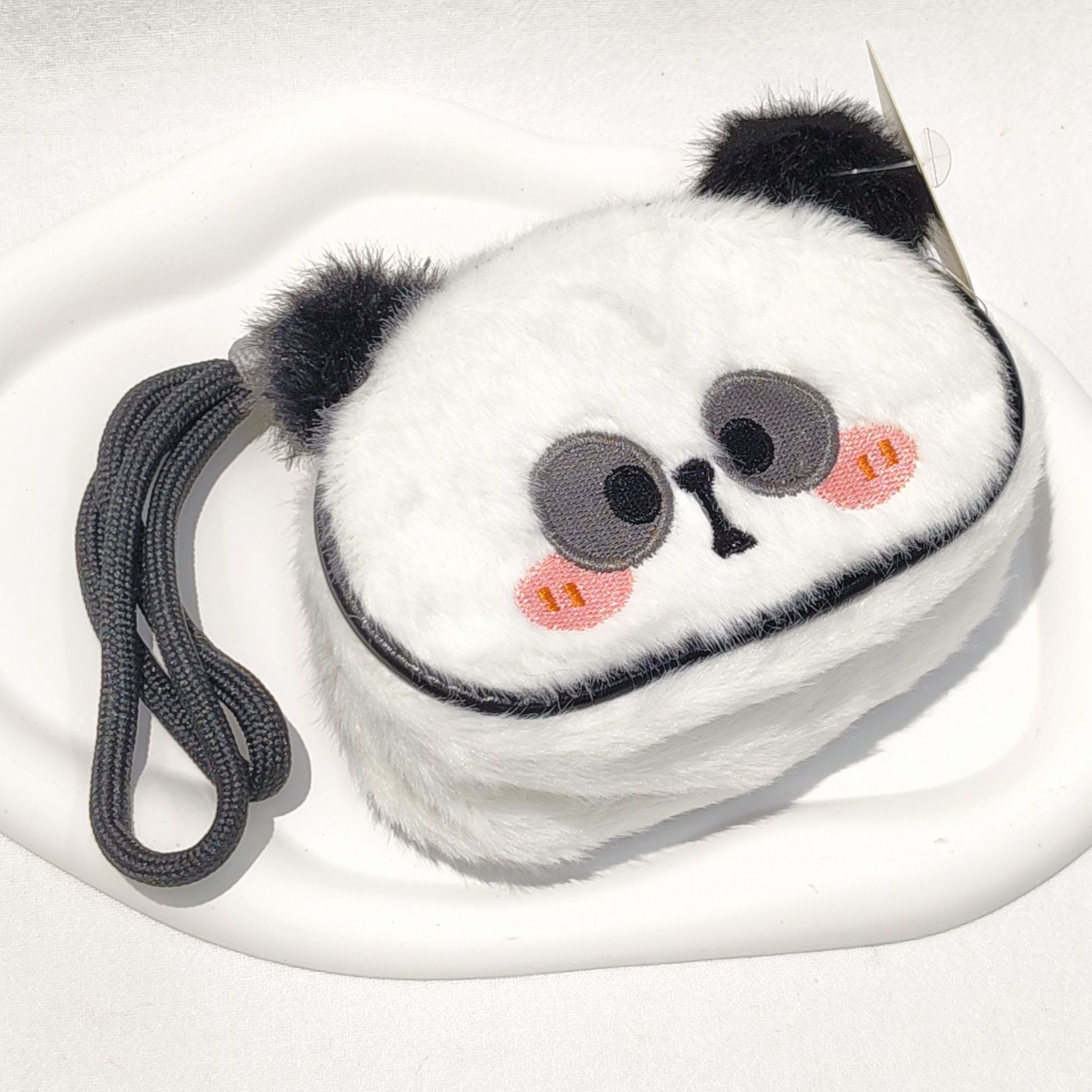 Cute Blush Animal Plush Coin Purse with Wrist Strap | Panda Pig Mini Pouch