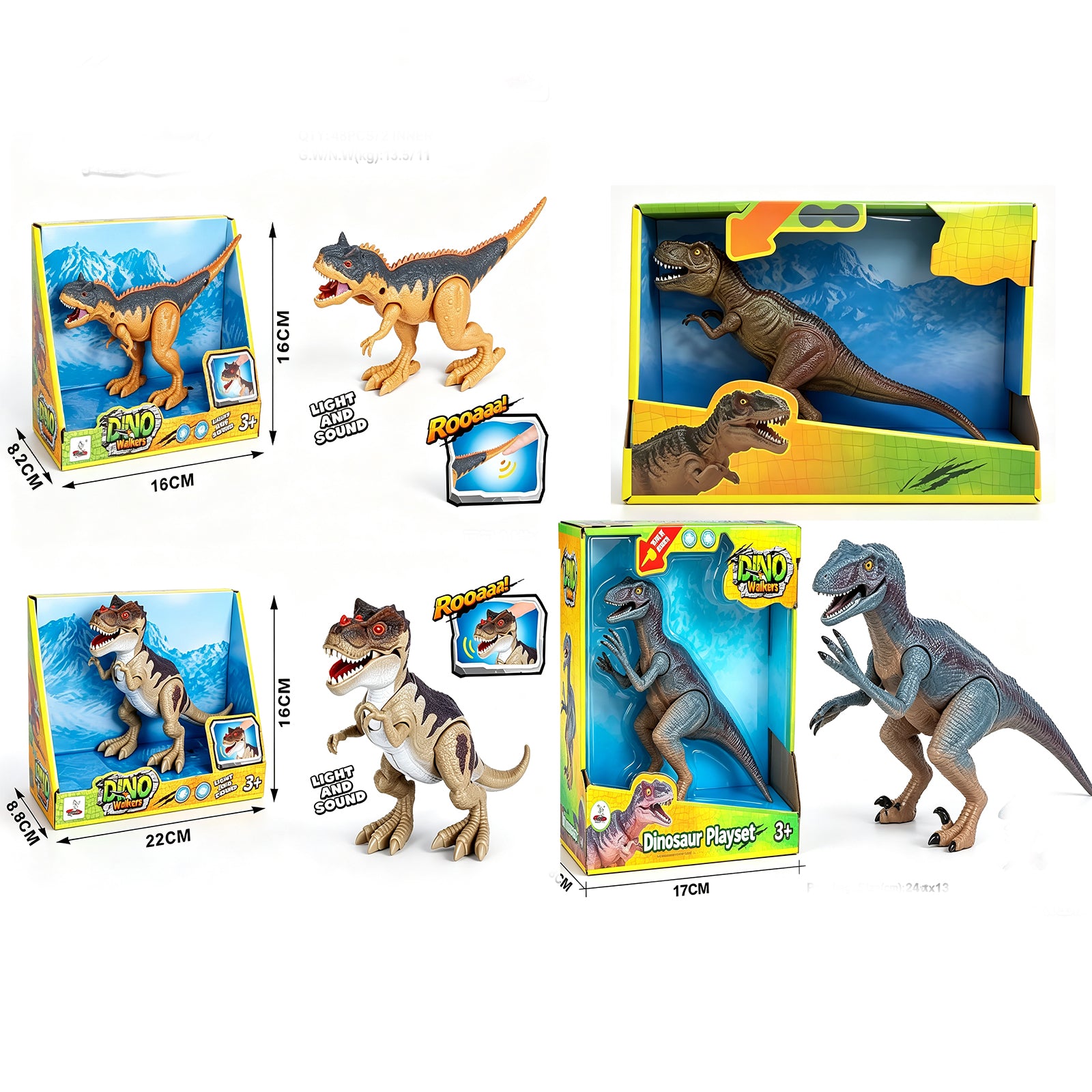 Dino Walkers Light & Sound Dinosaur Toy Set – Movable Joints, Realistic Roar & Glow for Kids 8+, image 10