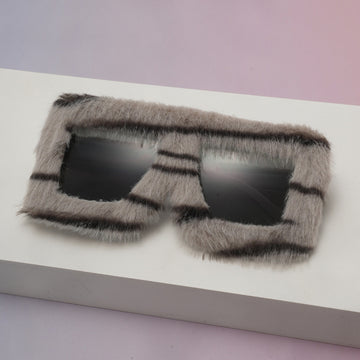 Plush Fuzzy Glasses Leopard Party Sunglasses