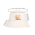 Cute 3D Little Bear Embroidered Bucket Hat – UV Protection Sun Cap for Kids & Teens, Soft Cotton Blend, Adjustable Fit, image 8