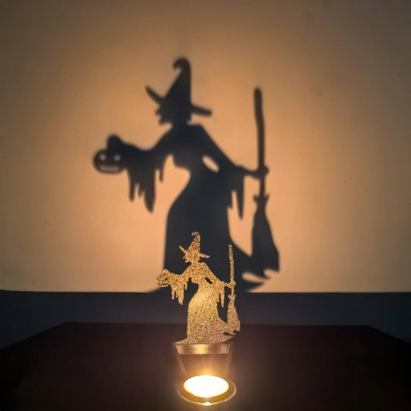 Halloween Witch Moon Tealight Shadow Caster