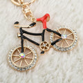 Cute Bicycle Keychain with Rhinestone Wheels – Retro Bike Charm for Car Keys, Bag & Backpack | Unique Gift for Cycling Lovers & Women, image 1