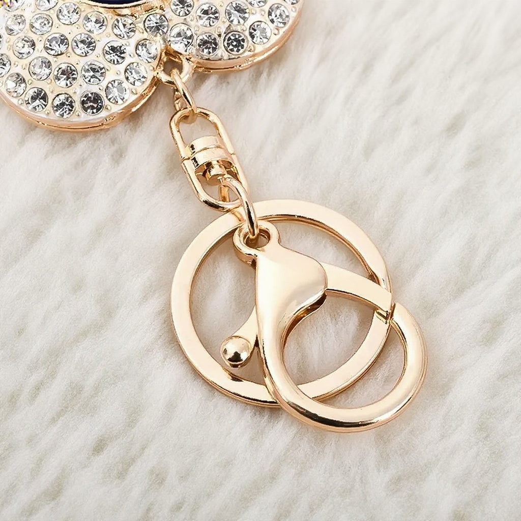 Protective Evil Eye Heart Keychain – Blue Eye Rhinestone Charm for Good Luck & Safety | Stylish Bag Accessory