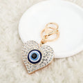 Protective Evil Eye Heart Keychain – Blue Eye Rhinestone Charm for Good Luck & Safety | Stylish Bag Accessory, image 8