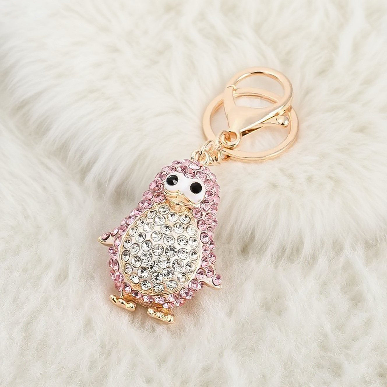 Cute Rhinestone Penguin Keychain – Sparkling Animal Charm for Car Keys, Handbag & Backpack | Adorable Gift for Women, Girls & Kids