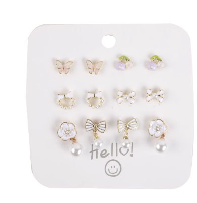 Elegent Stud Earrings Set 6 Pairs