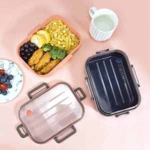 Rectangular Compartment Stainless Steel Lunch Box 30.4oz - Rumi Life